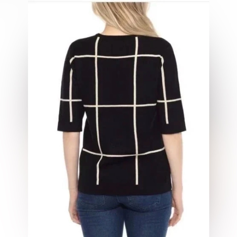 Wrapper Black and Cream Women's Sweater - Picture 3 of 5